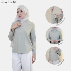 PANDAEYES CHEROMI Hidden Zip V-Neck Blouse