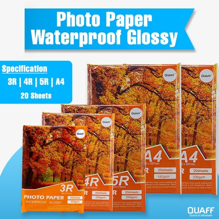Kertas Foto QUAFF Glossy Inkjet 230Gsm: Pilihan Saiz dan Kegunaan