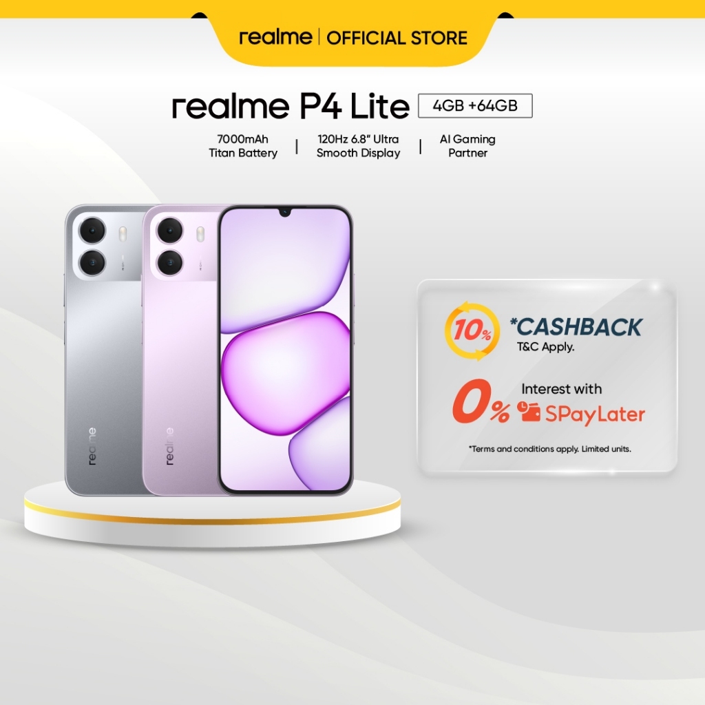 Realme P4 Lite: Telefon Pintar dengan Bateri 7000mAh dan Paparan 120Hz