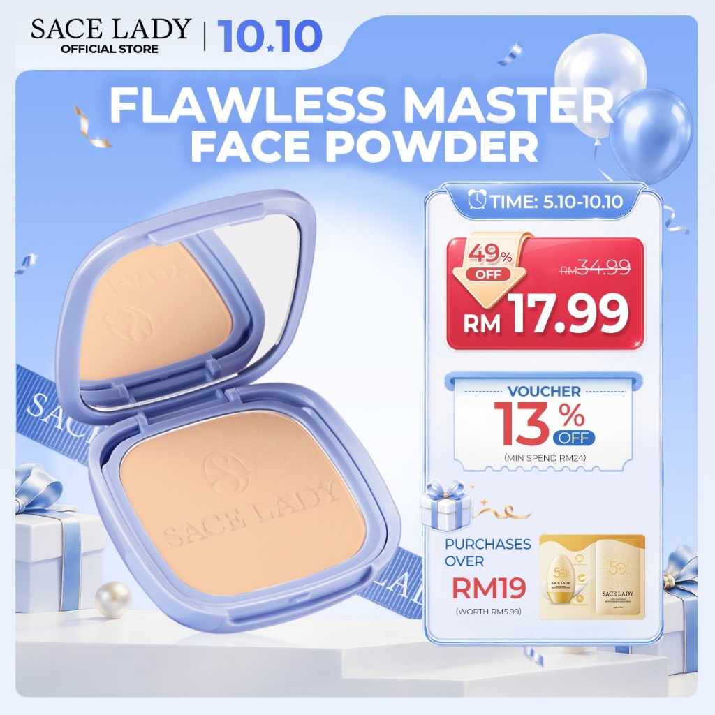 SACE LADY Compact Powder Flawless Master: Ciri Kawalan Minyak dan Perlindungan SPF30