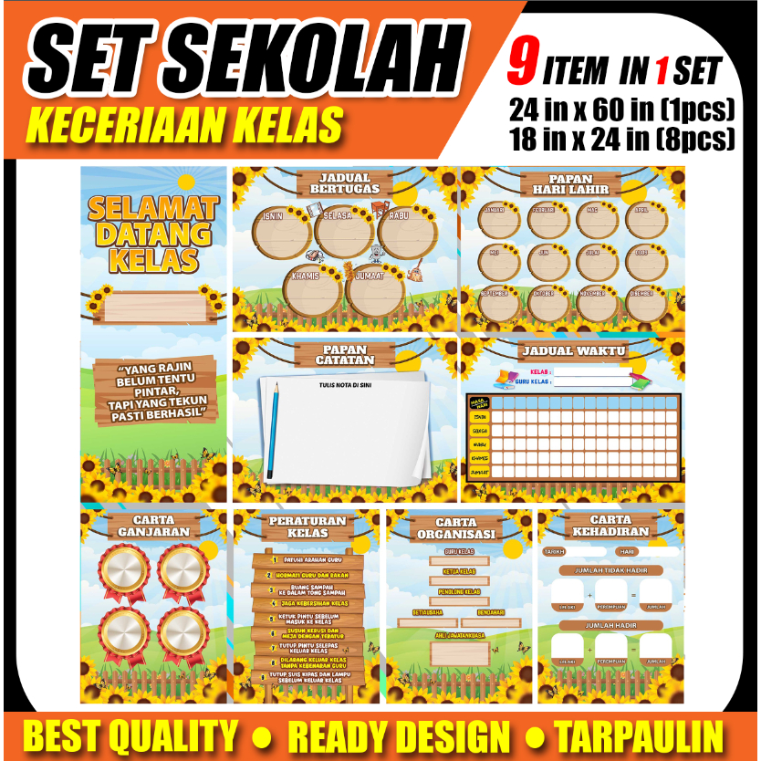 Panduan Set 9 In 1 KECERIAAN KELAS PAK-21 dan HIASAN Dinding