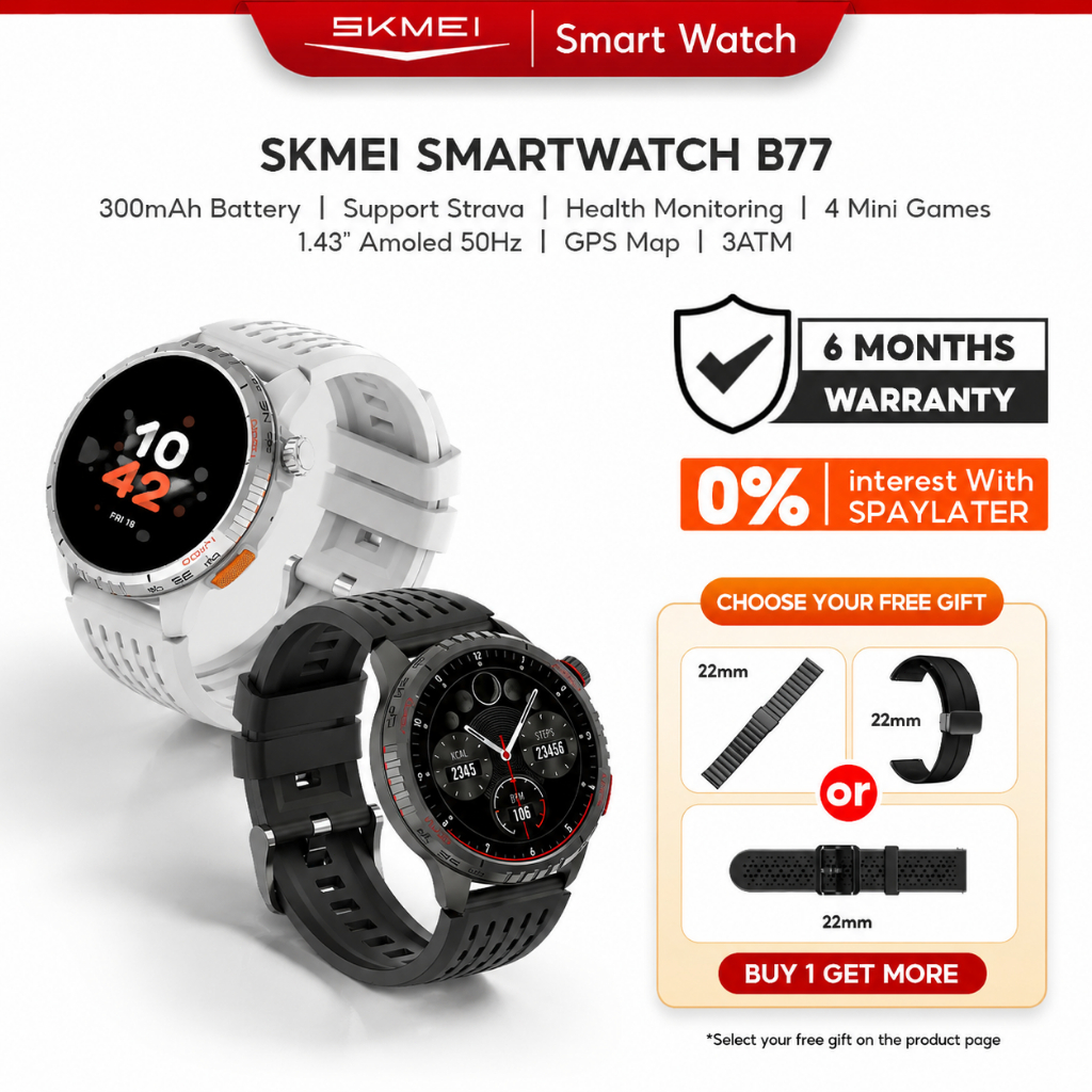 SKMEI B77 Smartwatch: Ciri, Navigasi GPS dan Kegunaan Outdoor