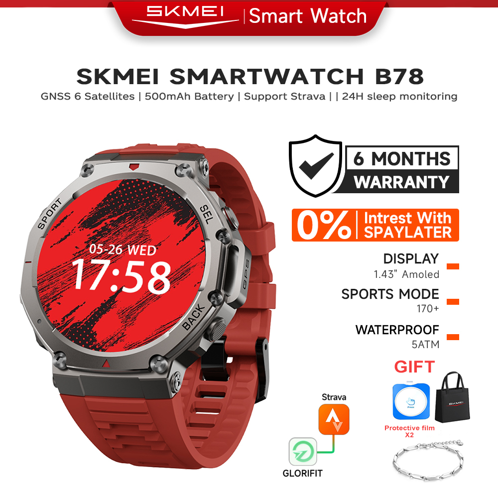 SKMEI B78 Smart Watch Man: GPS 6 Satelit dan AMOLED 1.43 Inci
