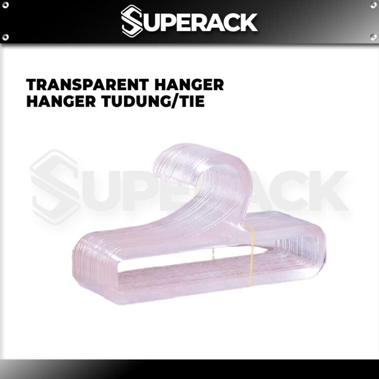 SUPERACK Hanger Tudung Bawal Transparent: Susun Shawl Lebih Kemas