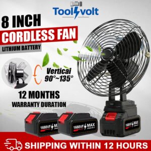 ToolVolt Cordless Fan 8 Inci: Kipas Mudah Alih untuk Pejabat dan Kenderaan