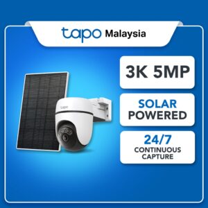 TP-Link Tapo C630 KIT: Kamera Keselamatan Suria 3K 5Mp dengan Pengesanan AI