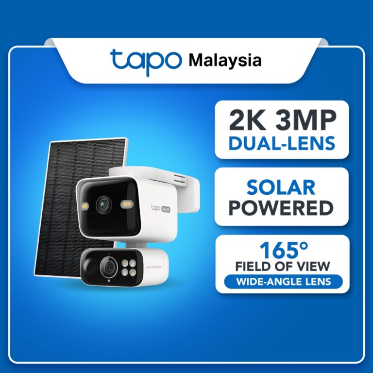 TP-Link Tapo C645D KIT: Kamera Suria Dwi-Kanta 2K 3Mp untuk Pemantauan Luar Pintar