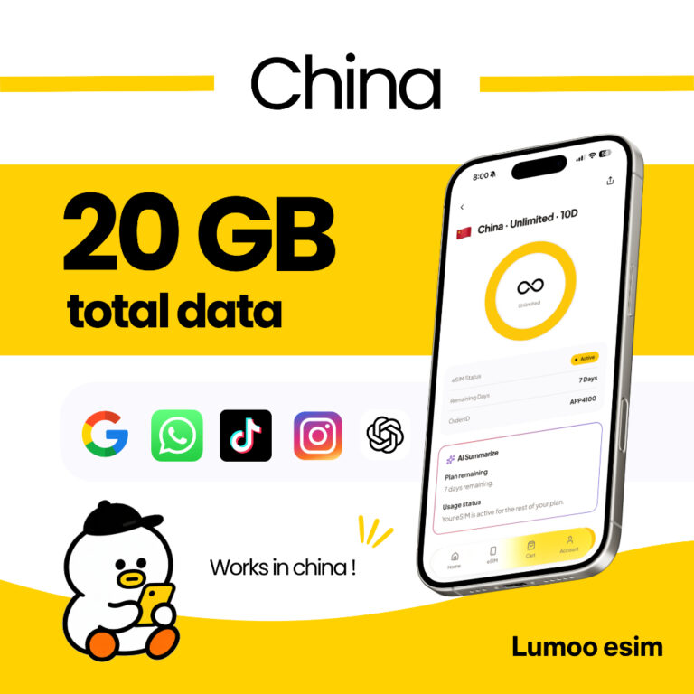 Traverrsim China Mainland eSIM 20GB: Panduan Penggunaan dan Semakan