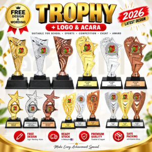 Trofi Piala Sukan Plastik Custom Sticker
