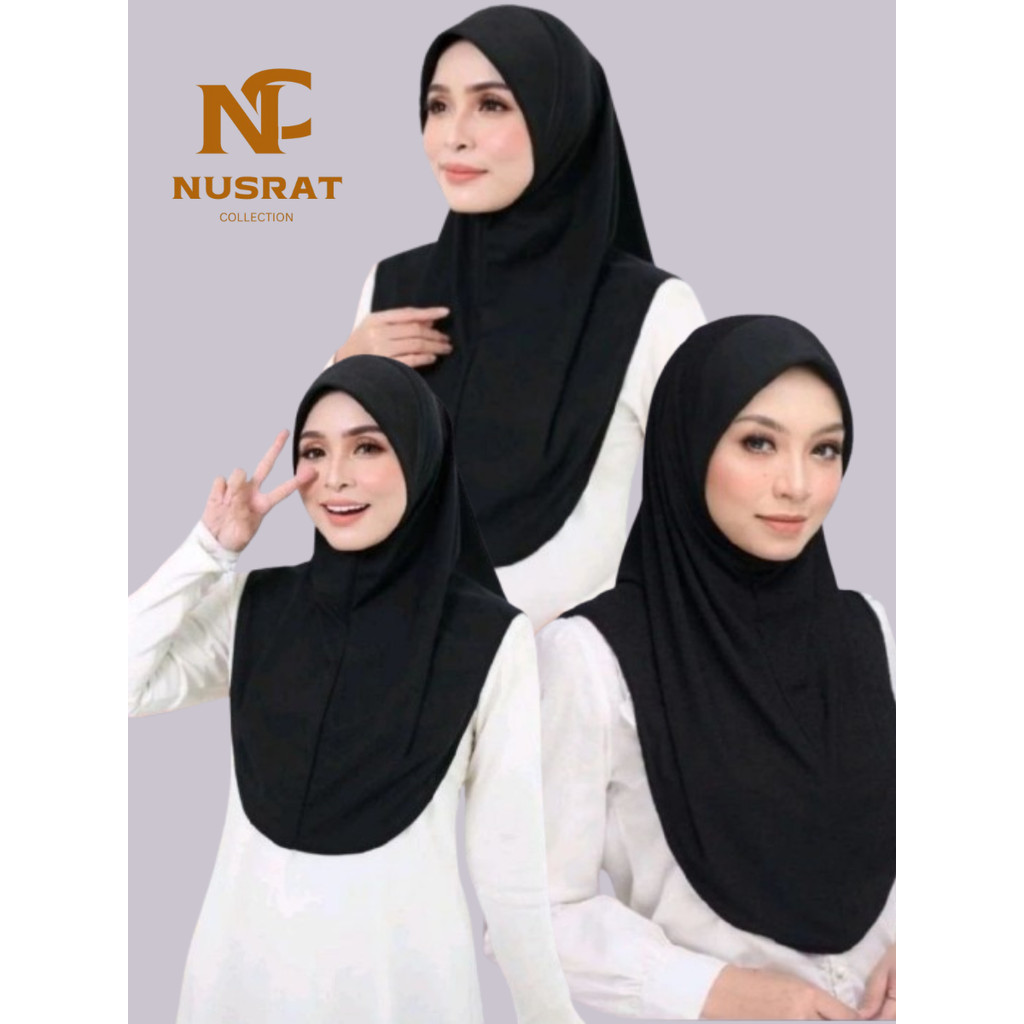 TUDUNG SARUNG HITAM MOSCREPE AWNING SCUBA