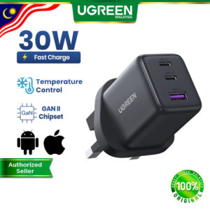 Pilihan Pengecas Pantas Multi-Port UGREEN GaN 20W, 30W, dan 45W