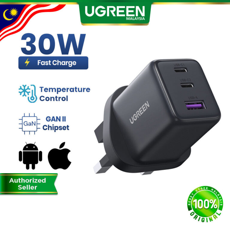 Pilihan Pengecas Pantas Multi-Port UGREEN GaN 20W, 30W, dan 45W