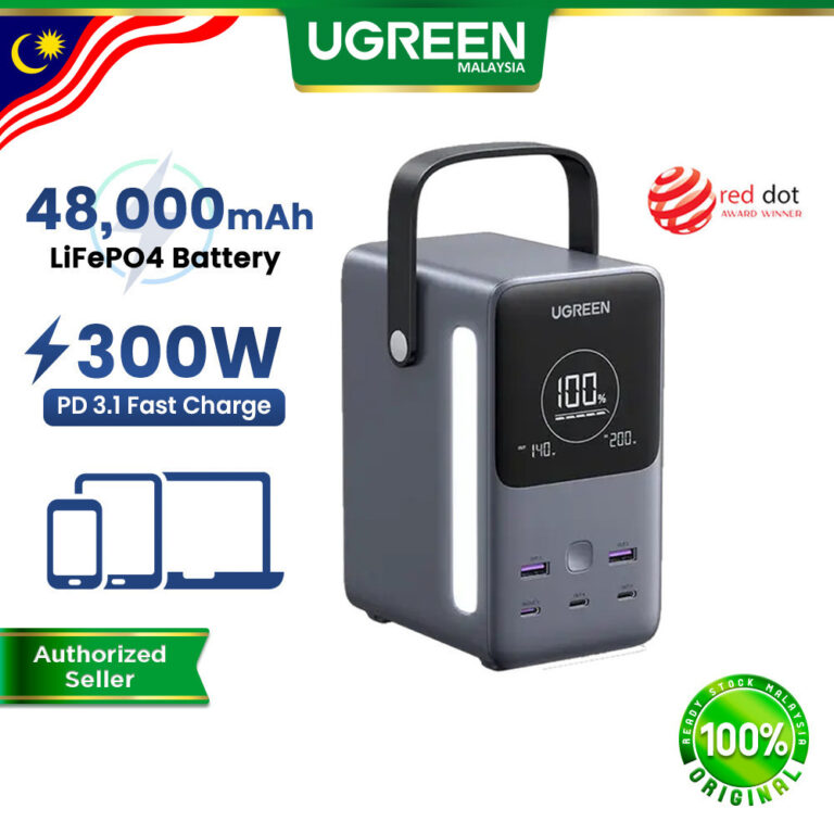 UGREEN 48000mAh 300W Nexode Pro Powerbank: Kapasiti Besar dan Pengecasan Pantas