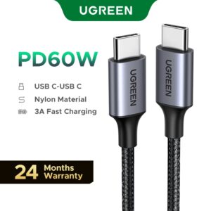 Kabel UGREEN 60W USB-C ke USB-C: Pilihan Pengecasan Pantas dan Data Anda