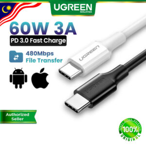 Kabel UGREEN USB C To C 60W 3A: Pilihan Pengecasan Pantas dan Pemindahan Data