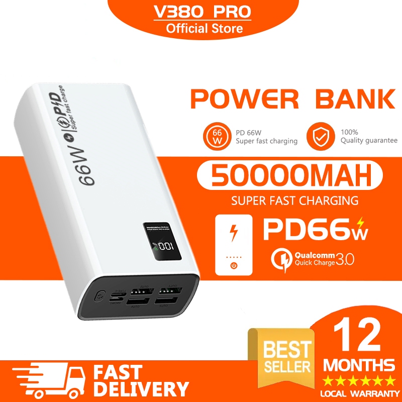 Power Bank V380 66W Super Fast Charging