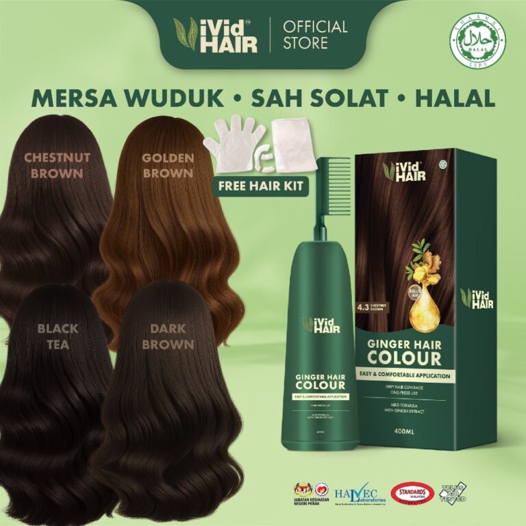 ViVid HAIR Halal HAIR Colour Ginger Dye 400ml Pilihan Warna dan Cara Guna