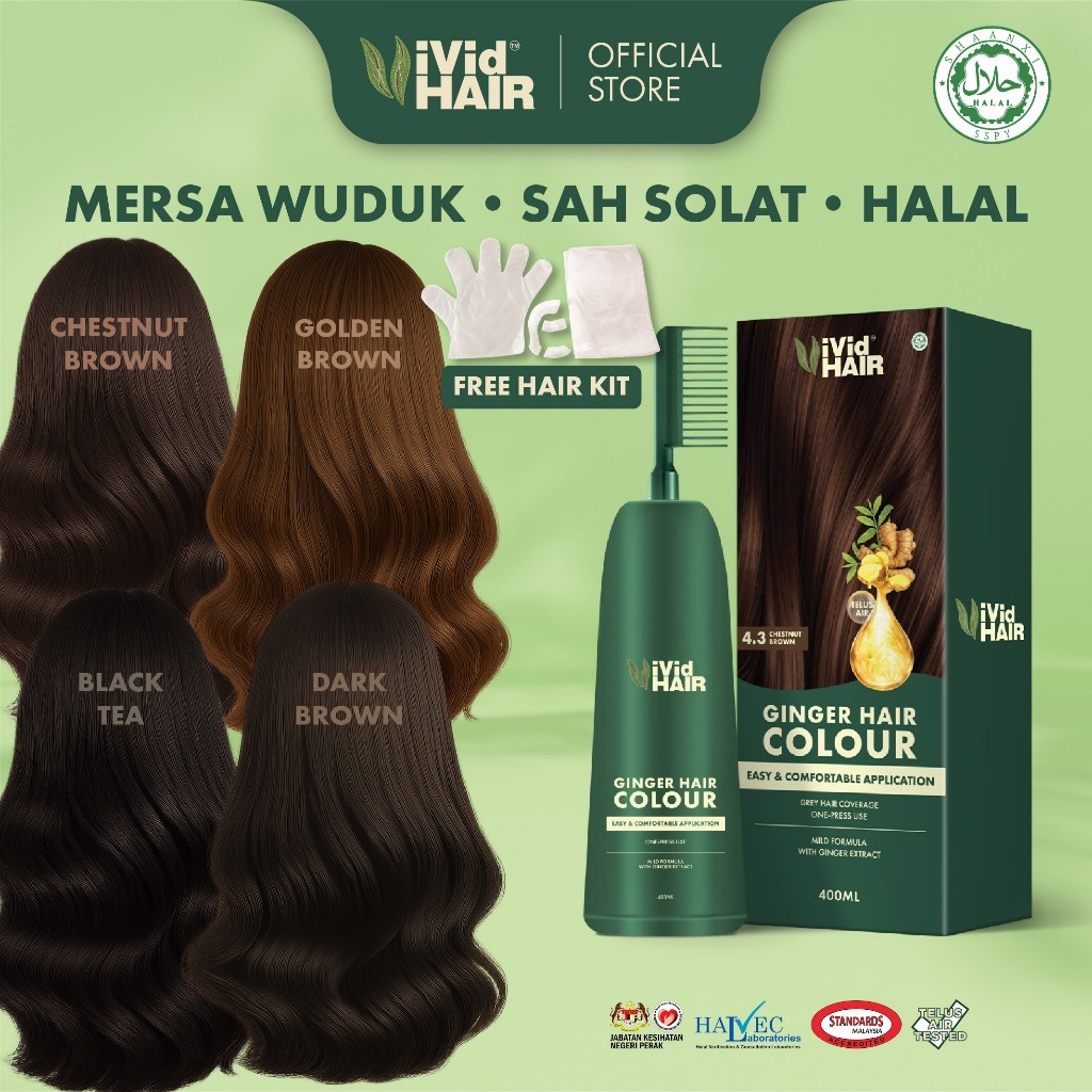 ViVid HAIR Halal HAIR Colour Ginger Dye 400ml Pilihan Warna dan Cara Guna