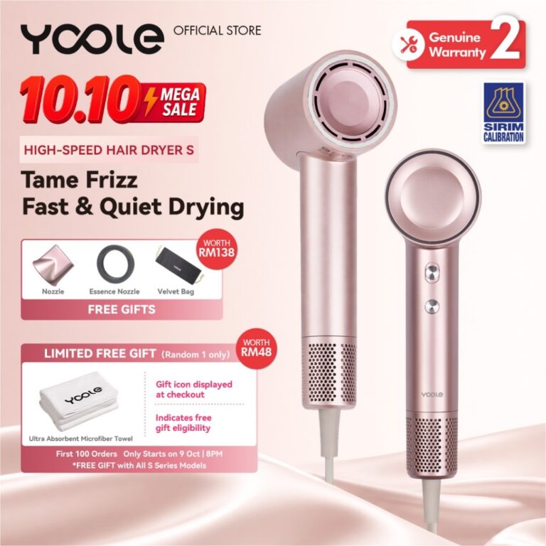 YOOLE High Speed Hair Dryer S: Ciri, Fungsi dan Semakan Pra-Beli