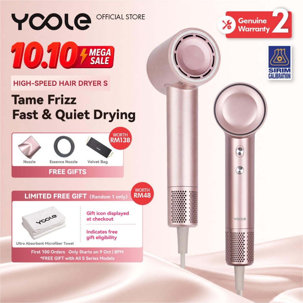 YOOLE High Speed Hair Dryer S: Ciri, Fungsi dan Semakan Pra-Beli