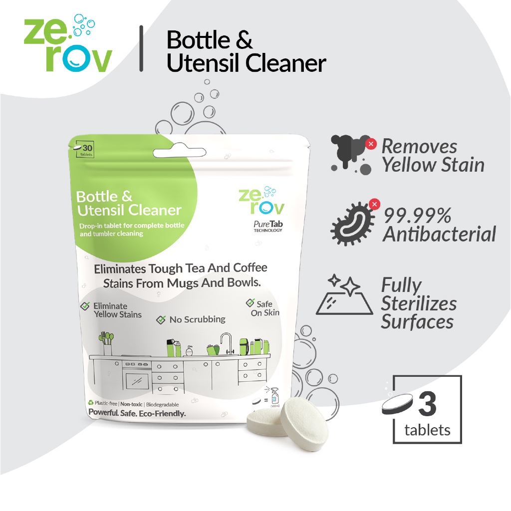 Zerov Bottle dan Utensil Cleaner (3/30 Tablets)